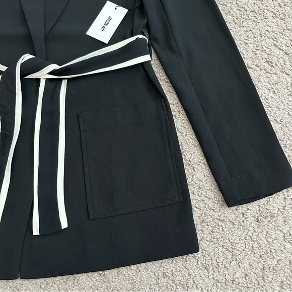 Jason Wu Blazer Womens Size S Black White Waist Tie - Picture 3 of 14